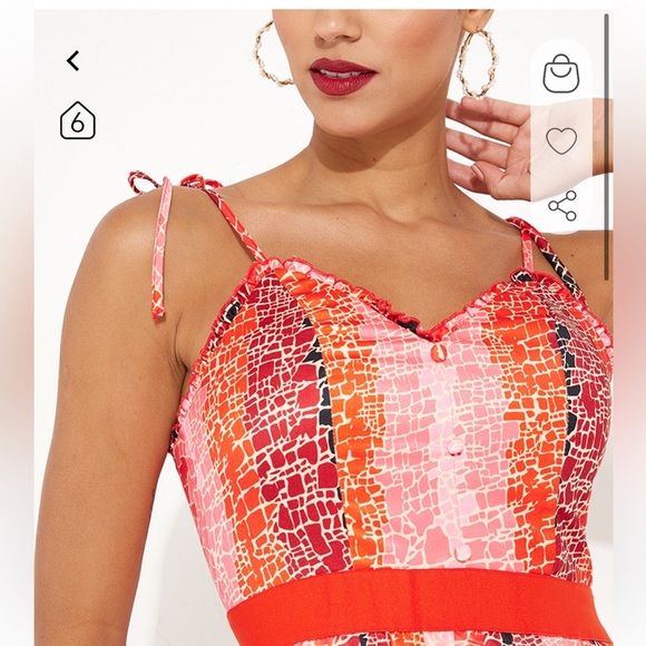 Little Mistress Printed Midaxi Lisa Red Elephant Dress - Picture 2 of 9